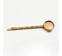 SQMSK 3,5-7 CM 5 Piezas Bandeja de Pinzas para el Cabello de Metal Dorado Bandeja de pasadores para el Cabello Horquillas para el Cabello con Bandeja en Blanco Bandejas de configuración de Bisel Redon