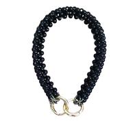 SQMSK 30-50cm 3 uds. Asa de Bolso de Perla Corta Negra para Hacer Bolsos, Correa de Repuesto para Bolso, Cadena con Cuentas, Asas para Bolso, Correas de Cadena