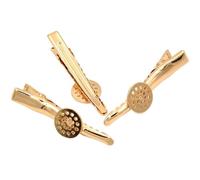 SQMSK 4,5 cm, 3 Stück, goldfarbenes Metall-Haarspangen-Tablett, Haarspangen-Tablett, Haarnadeln mit leerem Tablett, runde Lünettenfassungen, Tabletts zum Selbermachen