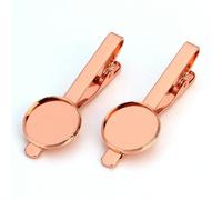 SQMSK 5,5 cm, 10 Stück, Roségold, Metall, Haarspangen, Tablett, Haarspangen, Tablett, Haarnadeln mit leerem Tablett, runde Lünettenfassungen, Tabletts für Haarnadeln