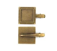 SQMSK 50*20/25MM 50 Uds estrella Clips de Metal para el cabello bandeja pasadores para el cabello bandeja horquillas para el cabello con bandeja en blanco bandejas de configuración de bisel redondo p