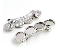 SQMSK 53 * 12 MM, 10 Stück, silberfarbenes Metall-Haarspangen-Tablett, Haarspangen-Tablett, Haarnadeln mit leerem Tablett, runde Lünetteneinstellungen, Tabletts für Haarnadeln