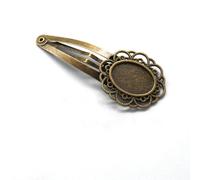 SQMSK 60 * 13 MM 50 Stück Retro Blumen Metall Haarspangen Tablett Haarspangen Tablett Haarnadeln mit leerem Tablett runde Lünette Einstellungen Tabletts für
