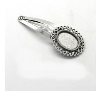 SQMSK 60*13MM 50 Uds Flores Retro pinzas para el cabello de Metal bandeja pasadores para el cabello bandeja horquillas para el cabello con bandeja en blanco bandejas de configuración de bisel redondo