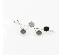 SQMSK 68 * 8/10 MM 6 Stück Silber Metall Haarspangen Tablett Haarspangen Tablett Haarnadeln mit leerem Tablett Runde Lünette Einstellungen Tabletts für Haarnadel