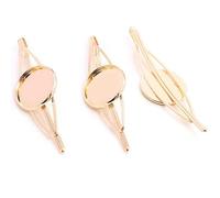 SQMSK 70*20MM 6 uds pinzas para el cabello de Metal dorado bandeja pasadores para el cabello bandeja horquillas para el cabello con bandeja en blanco bandejas de configuración de bisel redondo para ho