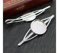 SQMSK 70*20MM 6 uds pinzas para el cabello de Metal dorado bandeja pasadores para el cabello bandeja horquillas para el cabello con bandeja en blanco bandejas de configuración de bisel redondo para ho