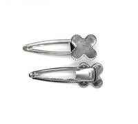 SQMSK 70 * 24 MM 30 piezas Flor Metal Clips para el cabello Bandeja Pasadores para el cabello Bandeja Horquillas para el cabello con bandeja en blanco Bandejas de configuración de bisel redondo para h