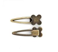 SQMSK 70 * 24 MM 30 piezas Flor Metal Clips para el cabello Bandeja Pasadores para el cabello Bandeja Horquillas para el cabello con bandeja en blanco Bandejas de configuración de bisel redondo para h