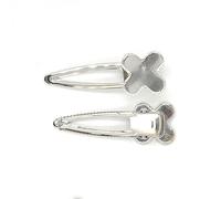 SQMSK 70 * 24 MM 30 piezas Flor Metal Clips para el cabello Bandeja Pasadores para el cabello Bandeja Horquillas para el cabello con bandeja en blanco Bandejas de configuración de bisel redondo para h
