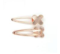SQMSK 70 * 24 MM 30 piezas Flor Metal Clips para el cabello Bandeja Pasadores para el cabello Bandeja Horquillas para el cabello con bandeja en blanco Bandejas de configuración de bisel redondo para h