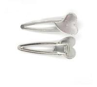 SQMSK 70*28MM 50 Uds. Pinzas para el cabello de Metal con forma de corazón, bandeja, pasadores para el cabello, horquillas para el cabello con bandeja en blanco, bandejas de configuración de bisel red