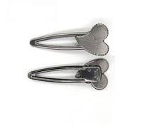 SQMSK 70*28MM 50 Uds. Pinzas para el cabello de Metal con forma de corazón, bandeja, pasadores para el cabello, horquillas para el cabello con bandeja en blanco, bandejas de configuración de bisel red