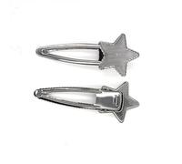 SQMSK 73*30MM 50 Uds. Pinzas para el cabello de Metal con forma de estrella, bandeja, pasadores para el cabello, horquillas para el cabello con bandeja en blanco, bandejas con configuración de bisel r