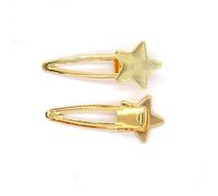 SQMSK 73*30MM 50 Uds. Pinzas para el cabello de Metal con forma de estrella, bandeja, pasadores para el cabello, horquillas para el cabello con bandeja en blanco, bandejas con configuración de bisel r