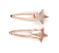 SQMSK 73*30MM 50 Uds. Pinzas para el cabello de Metal con forma de estrella, bandeja, pasadores para el cabello, horquillas para el cabello con bandeja en blanco, bandejas con configuración de bisel r