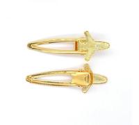 SQMSK 80*29MM 50 Uds. Pinzas para el cabello de Metal para avión, bandeja, pasadores para el cabello, horquillas para el cabello con bandeja en blanco, bandejas de configuración de bisel redondo para