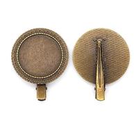 SQMSK Clip de 40 mm, 50 piezas, pinzas para el cabello de metal, bandeja, pasadores para el cabello, bandeja, horquillas para el cabello con bandeja en blanco, bandejas de configuración de bisel redo