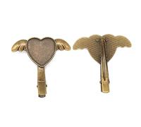 SQMSK Clip de 40 mm, 50 piezas, pinzas para el cabello de metal, bandeja, pasadores para el cabello, bandeja, horquillas para el cabello con bandeja en blanco, bandejas de configuración de bisel redo
