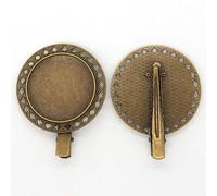 SQMSK Clip de 40 mm, 50 piezas, pinzas para el cabello de metal, bandeja, pasadores para el cabello, bandeja, horquillas para el cabello con bandeja en blanco, bandejas de configuración de bisel redo