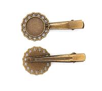 SQMSK Clip de 40 mm, 50 piezas, pinzas para el cabello de metal, bandeja, pasadores para el cabello, bandeja, horquillas para el cabello con bandeja en blanco, bandejas de configuración de bisel redo