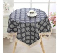 SQMSK Mantel Cuadrado De Porcelana Azul Y Blanco De 55-200 Cm Mantel Redondo De Lino De Algodón para Mesa Pequeña Mantel De Mesa De Comedor Circular/Cuadrado