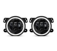 Sqnbra Faro antiniebla LED Luces Antiniebla LED De 60W Y 4 Pulgadas Con Anillo Halo Blanco, Lámpara Señal Giro DRL Ámbar Para Chrysler 300 Para Cruiser