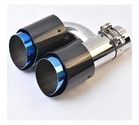 SQOFHFB Extremos Tubo Escape Coche 1 Pieza De Silenciador Recto Acero Inoxidable Azul Brillante con Punta Escape Extremo Izquierdo Estilo H Carbono Silenciador de Escape(63-89MM)