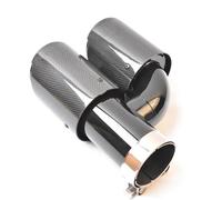 SQOFHFB Extremos Tubo Escape Coche 1 Pieza De Silenciador Recto Acero Inoxidable Negro Brillante Estilo H De Carbono Extremo Escape del Lado Izquierdo Silenciador de Escape(60-89MM)