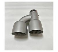 SQOFHFB Extremos Tubo Escape Coche Tubo De Escape Acero Inoxidable Silenciador Garganta Cola Tipo H Doble Salida Boquilla Cola Gran Diámetro Silenciador de Escape(Left 51mm-89mm)