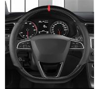 SQOFJDF Funda Volante Coche Funda Volante Fibra Carbono para Seat para Leon 5F Mk3 2013-2021 para Ibiza 6J para Tarraco para Arona para Ateca para Alhambra Cubierta Volante Coche(Black D Shape)