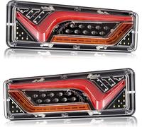 SQOFJDF Luz Trasera Trasera Montaje de luces traseras Luces Traseras Remolque Flujo Secuencial Señales Giro Estacionamiento Frenado Marcha Atrás Para Camión Barco Pickup RV