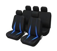 SQOFJDF Protector Asiento Fundas Asientos para Peugeot para 207 Fundas De Asiento Coche 5 Plazas Juego Completo-Banco Sólido para Trasero Universal para Camión/SUV(Blue Full Set)