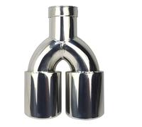 SQOFJDF Punta Silenciador Silenciadores De Coche Punta De Tubo De Escape Universal De Acero Inoxidable De Doble Salida De Varios Tamaños 51mm 63mm Tubos Extremo Coche(Silver 63MM)