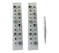 SQOYEI Cuentas Magnéticas Acupuncture Semillas de Oreja Estimulación del Estrés Cristal Semillas Prensa Orejas Con Pinzas Masaje de Oídos Bodas(B - 40pcs)