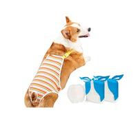 SQOYEI Mono Reutilizable Bragas Perras Menstruales para Corgi, Peluche Ajustable Pañales para Perros Hembra Medio Pequeño Transpirable Bragas para Perros Celo Hembra(M,Set B)