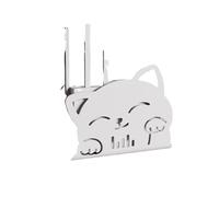SQQCREATO Caja Router Pared Caja de almacenamiento en estante for enrutador Wifi, organizador forma gato, soporte alimentación, decoración pared for el hogar, colgante inalámbrico(White)