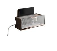 SQQCREATO Caja Router Pared Caja de almacenamiento for enrutador Wifi inalámbrico for colgar en la pared, caja Cable, soporte alimentación, organizador, tablero enchufe(Coffee 2)