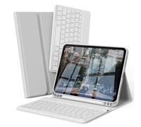SQQSOOZ Funda para iPad (A16) de 11ª/10ª generación con teclado, multiángulo, funda de teclado Bluetooth inalámbrico desmontable con soporte para lápiz para iPad A16 11/10.9 pulgadas 2025 2022 (gris)