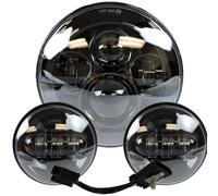 SQRHDF Faros motocicleta Proyector Led 7 pulgadas, faro H4 4,5, luces antiniebla paso motocicleta, lámpara Electra para Glide Softail para Fat Boy Touring Parts Moto Delanteros LED(Lights and wire 2)