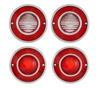 SQRHDF Luces circulación Diurna LED 4 piezas de luces traseras coche para Corvette C3 1975-1979, conjunto, cubierta marcha atrás sin bombilla Faros antiniebla Coche(4Pcs Red)