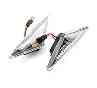 SQRHDF Luces Giro Indicadoras 2 uds lámpara de señal giro luz LED para espejo lateral para Ford para FOCUS MK I 1998-2004 para MONDEO III 2000-2007 Intermitente espejo(Crystal white)