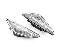 SQRHDF Luces Giro Indicadoras 2 uds Led indicador lateral dinámico luz de señal giro intermitente secuencial para X3 F25 2011-2017 X5 E70 Intermitente espejo(Crystal white)