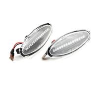SQRHDF Luces Giro Indicadoras Lámpara Intermitente Lateral, Luz De Repetición Para JAGUAR XK8 S-type XK 8/XKR, Luces LED Dinámicas Señal Giro, 2x Intermitente espejo(Crystal white)