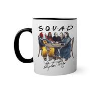 Squad horror movies inspired by stephen king book signature Taza de color negro con mango a juego 330ml