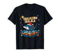 Squalo Natalizio Tralalero Tralala en Zattera Festiva Camiseta