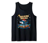 Squalo Natalizio Tralalero Tralala en Zattera Festiva Camiseta sin Mangas
