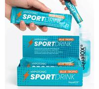 SqualOX® Hypotonic Sport Drink | Bebida Hidratación Rápida y Energética para Deportistas | Electrolitos y Sales Minerales | Apta para veganos | Sin gluten (Blue Tropic, 15 sticks)