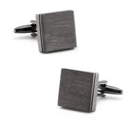 Square Brass Cufflinks for Men, Metal Wedding Cuff Links for Business Shirts & Formal Attire(Noir)