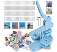 Square Button Maker Kit 50 mm * 50 mm with 100 Set Square Button Making Supplies, DIY Square Photo Picture Badge Button, Gift Button, Team Badge, for Crafts and DIY Projects VIHBRAI (Blau)